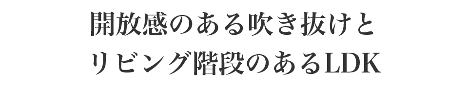 開放感のある吹き抜けとリビング階段のあるLDK